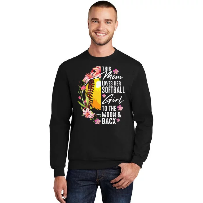 Funny Softball Gift Mom Pitcher Catcher Lovers Tall Sweatshirt