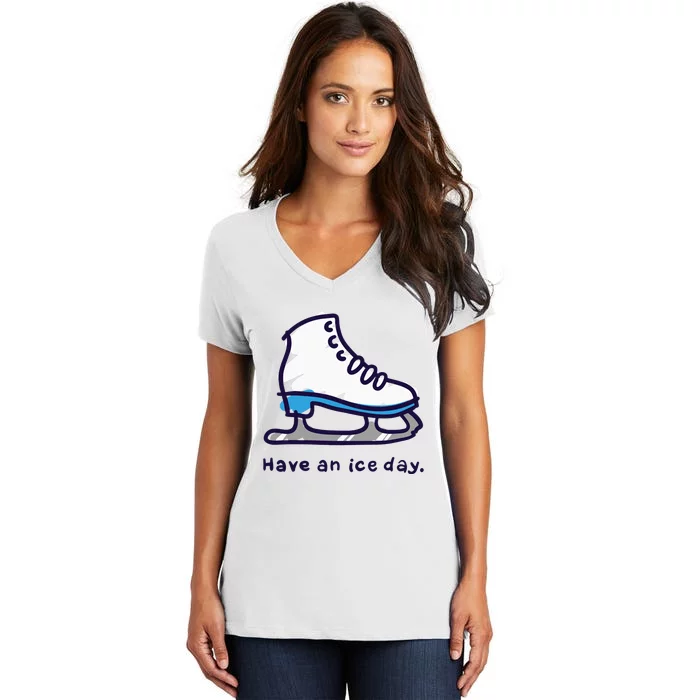 Figure Skating Gifts For Women Men Ice Skater Women's V-Neck T-Shirt