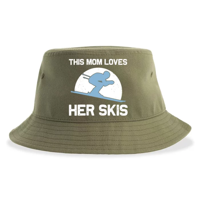 Funny Skiing Gift For Mom Mother Skier Ski Winter Fun Sport Meaningful Gift Sustainable Bucket Hat