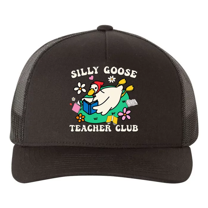 Funny Silly Goose Teacher Club Animal Lover Groovy Teacher Yupoong Adult 5-Panel Trucker Hat