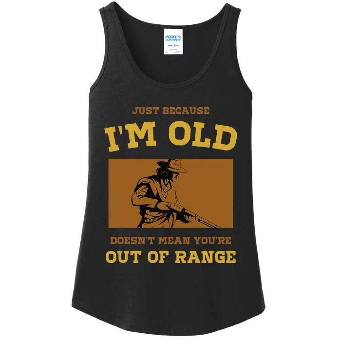 Funny Shotgun Gun Shooting and Skeet Shooting Old Man Ladies Essential Tank