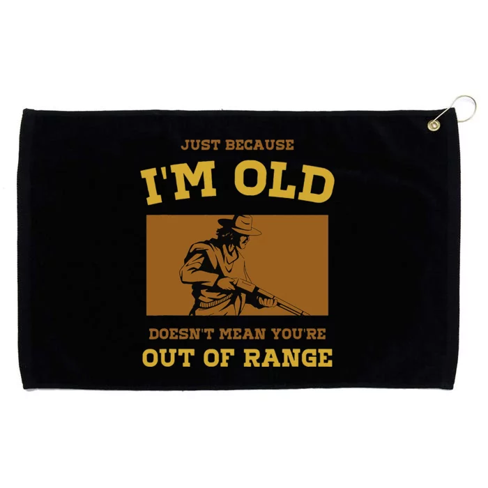 Funny Shotgun Gun Shooting and Skeet Shooting Old Man Grommeted Golf Towel