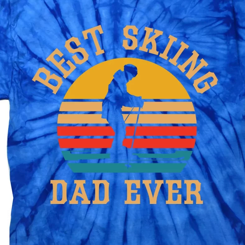 Father Skiing Gift Best Ski Dad Ever Gift Tie-Dye T-Shirt