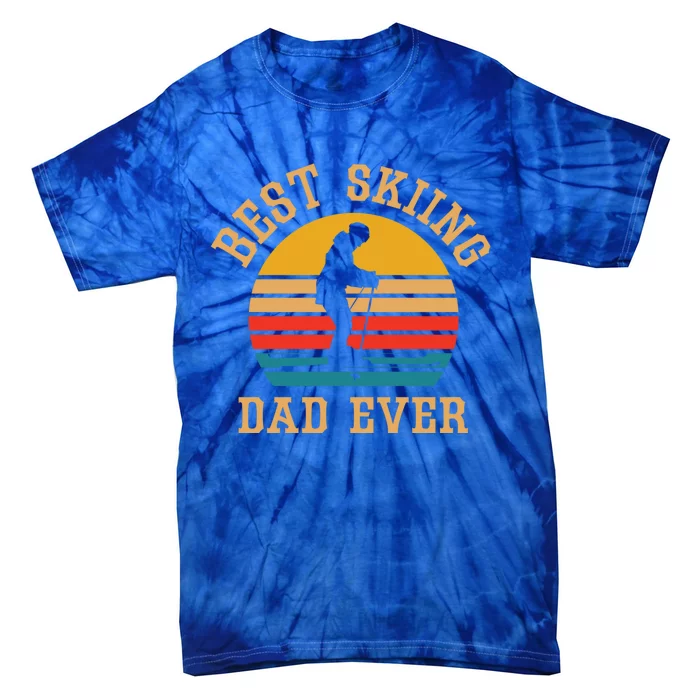 Father Skiing Gift Best Ski Dad Ever Gift Tie-Dye T-Shirt