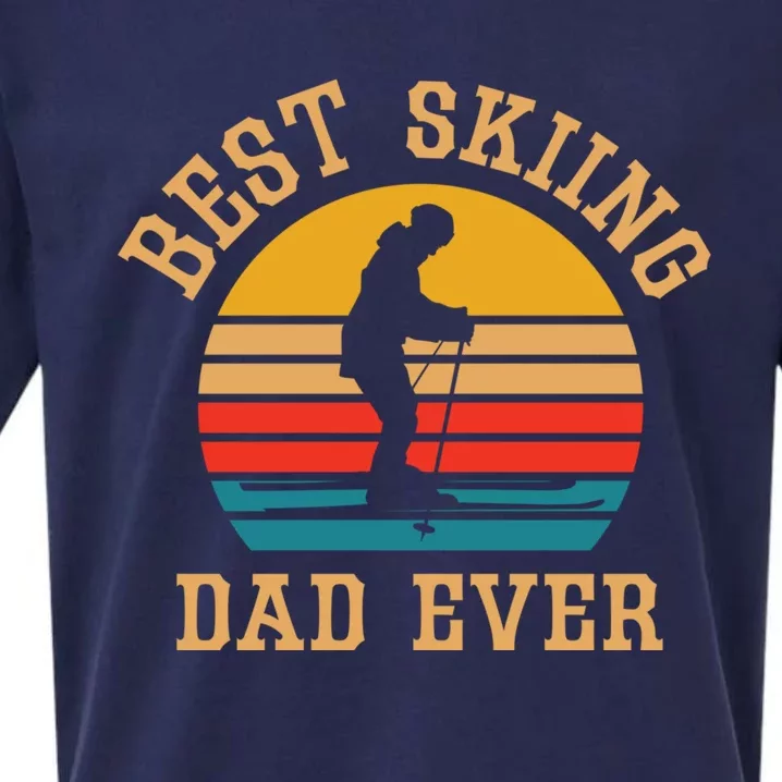 Father Skiing Gift Best Ski Dad Ever Gift Sueded Cloud Jersey T-Shirt