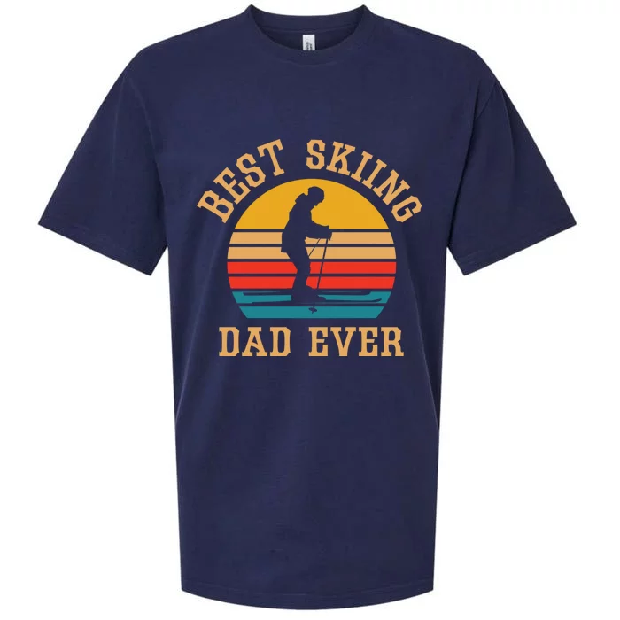 Father Skiing Gift Best Ski Dad Ever Gift Sueded Cloud Jersey T-Shirt