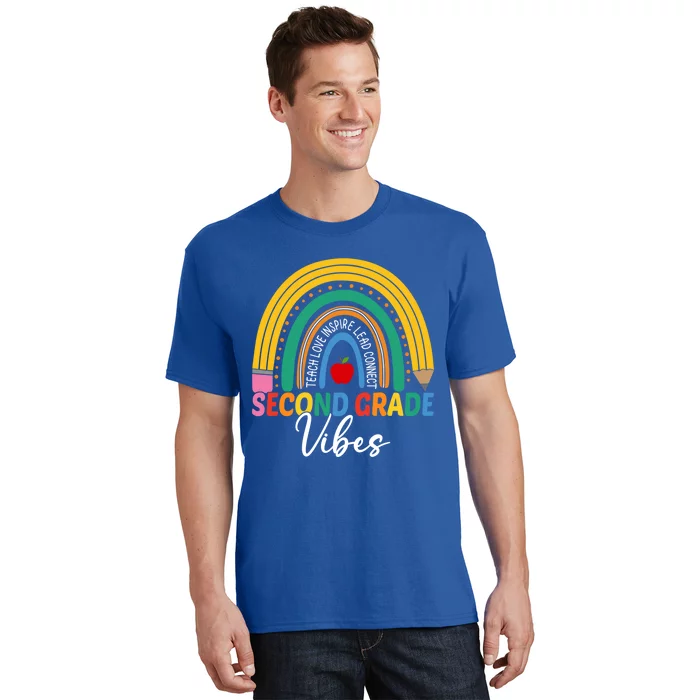 Funny Second Grade Teacher Rainbow Team 2Nd Grade Vibes Gift T-Shirt