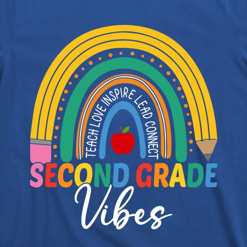 Funny Second Grade Teacher Rainbow Team 2Nd Grade Vibes Gift T-Shirt