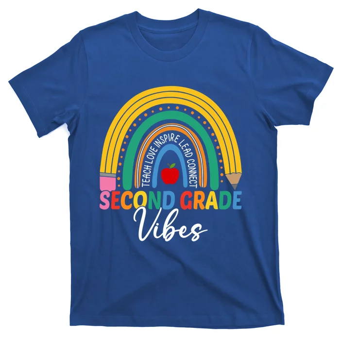 Funny Second Grade Teacher Rainbow Team 2Nd Grade Vibes Gift T-Shirt