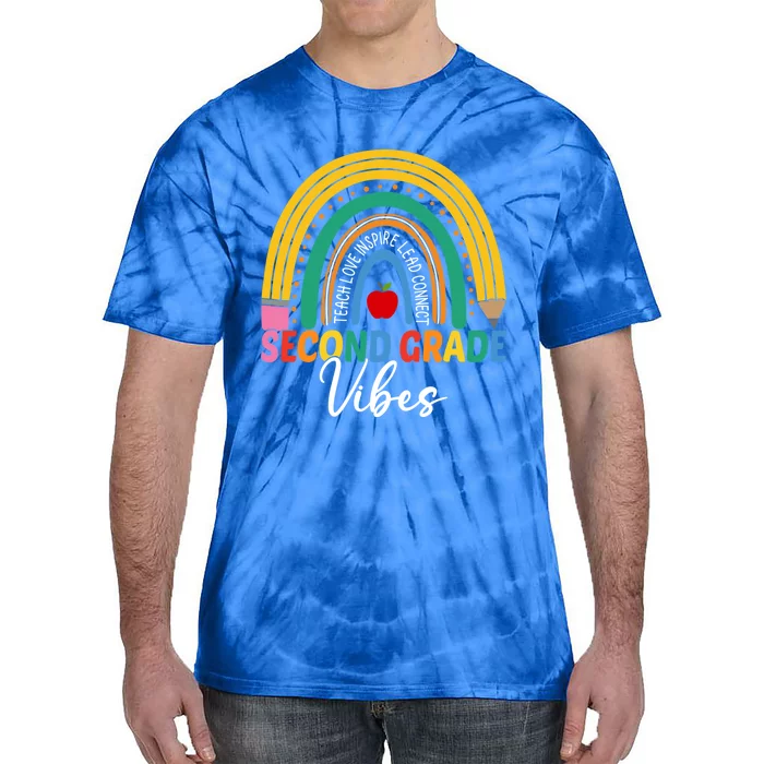 Funny Second Grade Teacher Rainbow Team 2Nd Grade Vibes Gift Tie-Dye T-Shirt