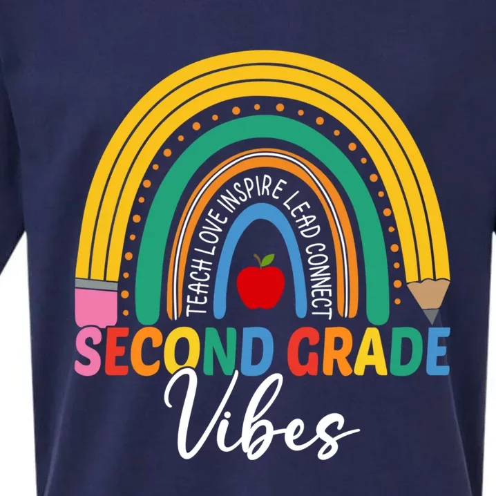 Funny Second Grade Teacher Rainbow Team 2Nd Grade Vibes Gift Sueded Cloud Jersey T-Shirt