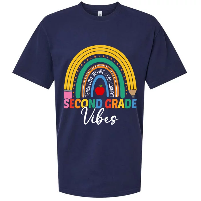 Funny Second Grade Teacher Rainbow Team 2Nd Grade Vibes Gift Sueded Cloud Jersey T-Shirt