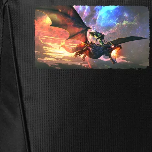 Fantasy Space Galaxy Dragon And Warrior Archer City Backpack