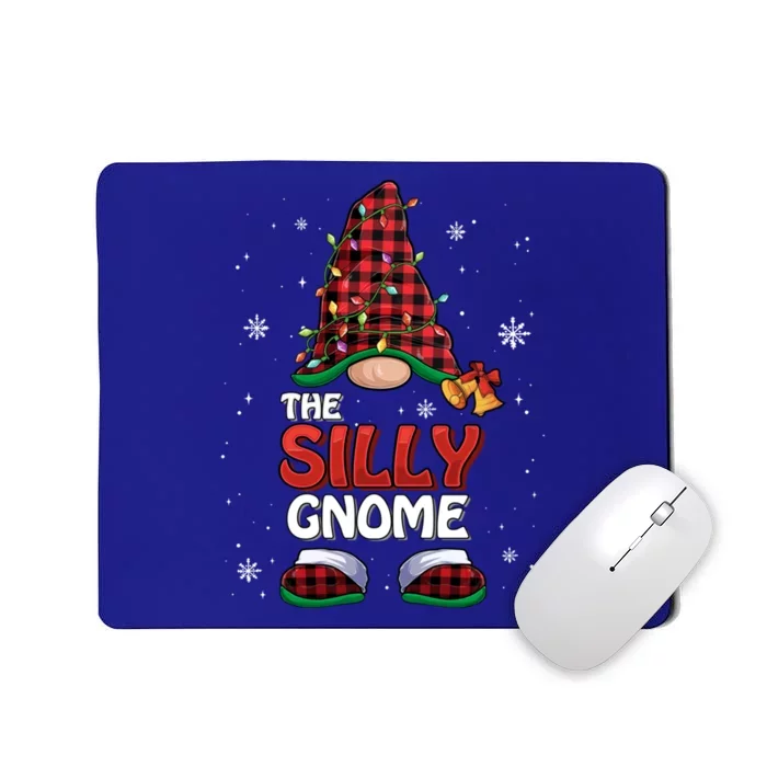 Funny Silly Gnome Buffalo Plaid Matching Family Christmas Gift Mousepad