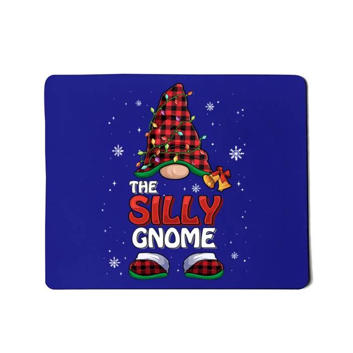 Funny Silly Gnome Buffalo Plaid Matching Family Christmas Gift Mousepad