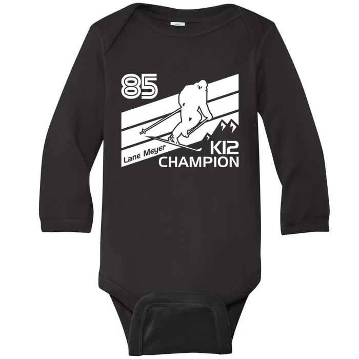 Funny Skiing Gift For Men Women Skier Ski Skiing Lovers Baby Long Sleeve Bodysuit