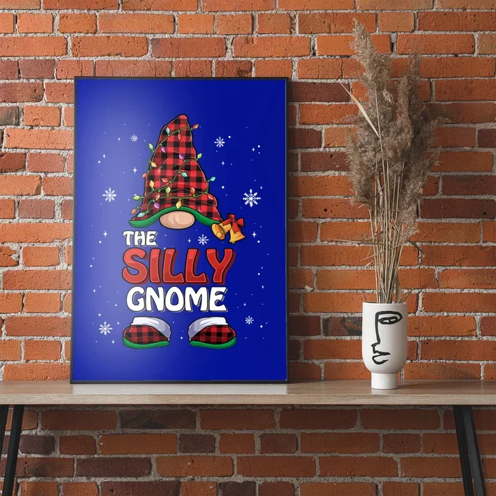 Funny Silly Gnome Buffalo Plaid Matching Family Christmas Great Gift Poster