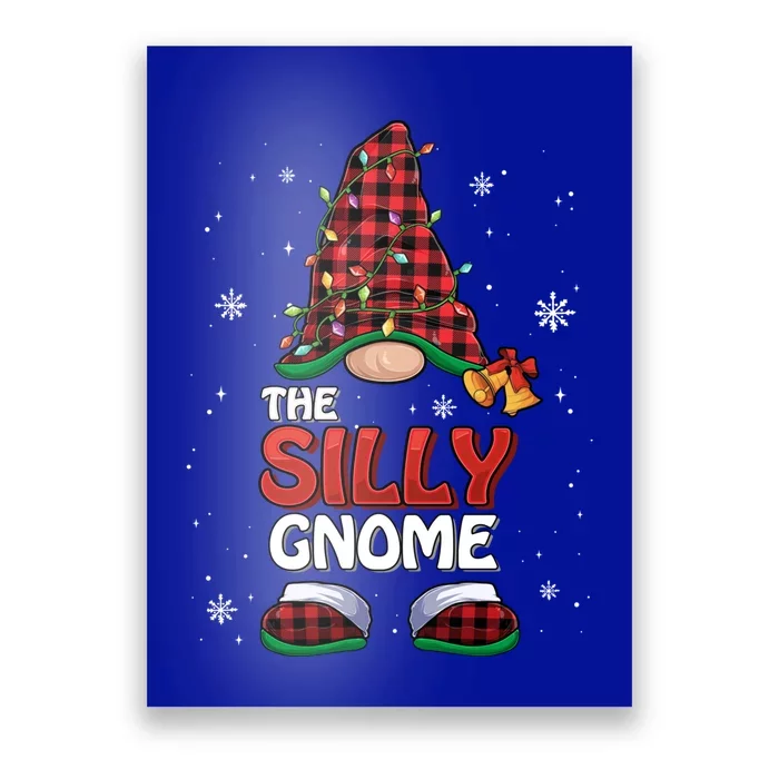 Funny Silly Gnome Buffalo Plaid Matching Family Christmas Great Gift Poster