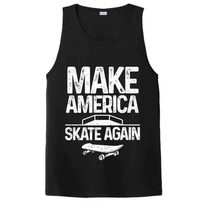 Funny Skateboarding Gift Cool Skateboarder Skate Gift Performance Tank