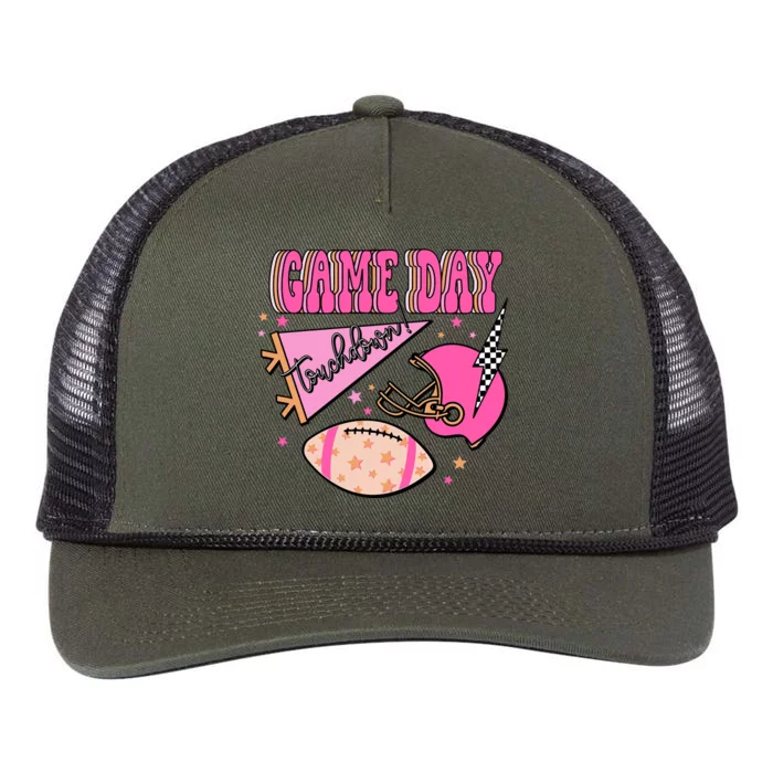 Football Season Game Day Touchdown Retro Rope Trucker Hat Cap