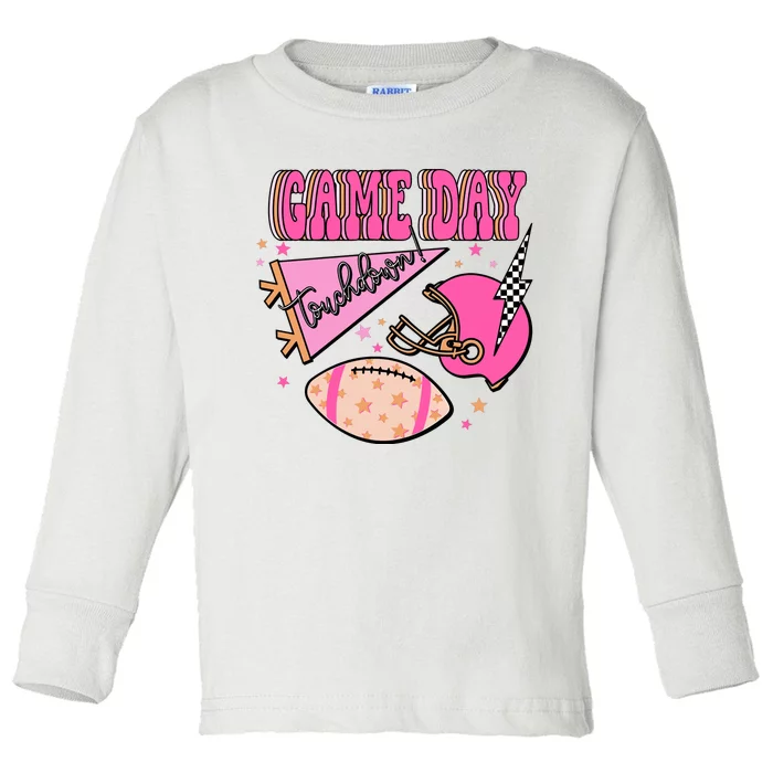 Football Season Game Day Touchdown Toddler Long Sleeve Shirt