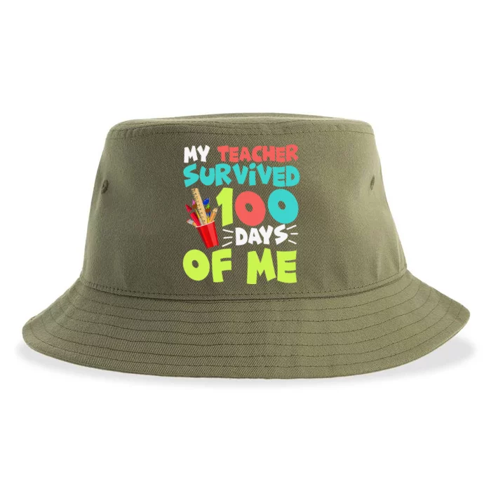 Funny School Gift 100 Days Of School Sustainable Bucket Hat