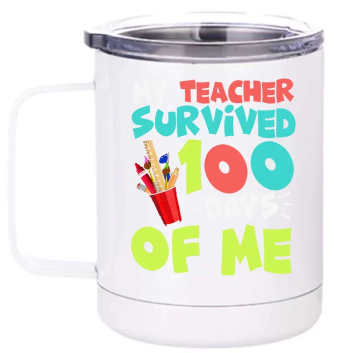 Funny School Gift 100 Days Of School Front & Back 12oz Stainless Steel Tumbler Cup