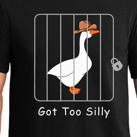 Funny Silly Goose Lover Mugshot Meme Got Too Silly Pajama Set