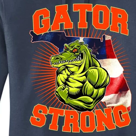 Florida State Gator Strong USA Flag Women's Pullover Hoodie