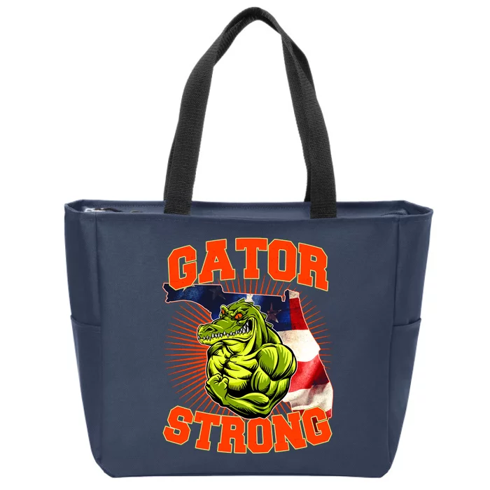 Florida State Gator Strong USA Flag Zip Tote Bag