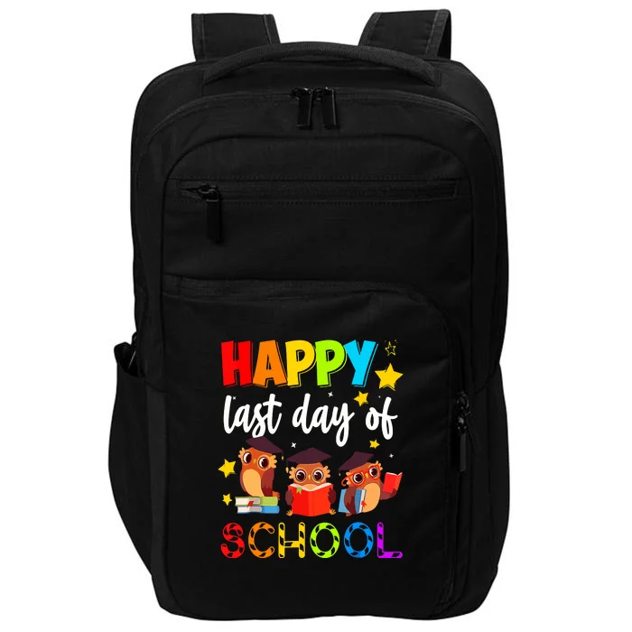 Funny School Gift Cute Owl Last Day Of School Teacher Impact Tech Backpack