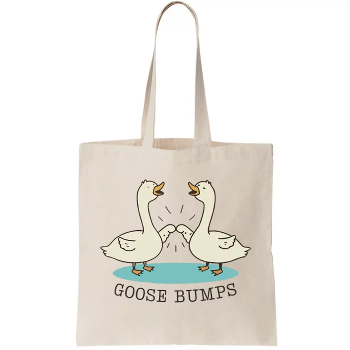 Funny Silly Goose Bumps Pun Fist Bump Goose Farmcore Tote Bag