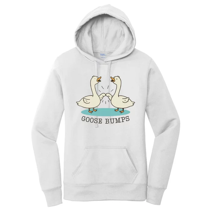 Funny Silly Goose Bumps Pun Fist Bump Goose Farmcore Women's Pullover Hoodie