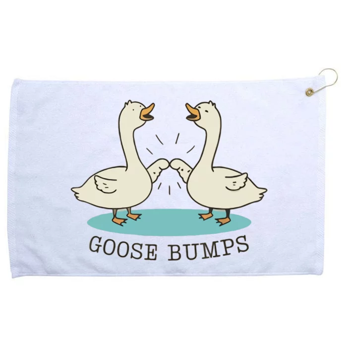 Funny Silly Goose Bumps Pun Fist Bump Goose Farmcore Grommeted Golf Towel