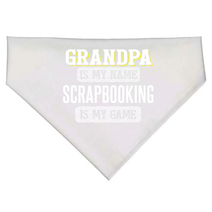 Funny Scrapbooking Gift For Grandpa Fathers Day Design Gift USA-Made Doggie Bandana