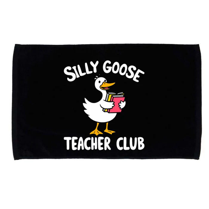 Funny Silly Goose Teacher Club Animal Lover Groovy Teacher Microfiber Hand Towel