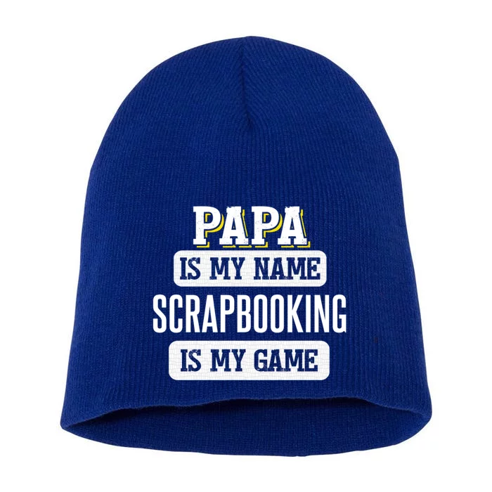 Funny Scrapbooking Gift For Papa Fathers Day Design Gift Short Acrylic Beanie