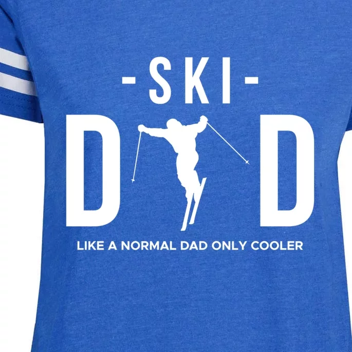 Funny Ski Gift Dad Skier For Men Enza Ladies Jersey Football T-Shirt