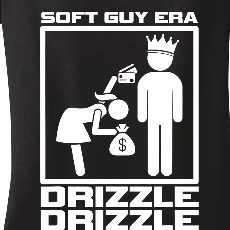 Funny Soft Guy Era Drizzle Drizzle Soft Girl Era Parody Women's V-Neck T-Shirt