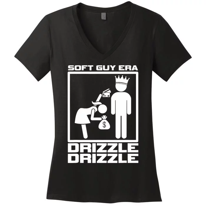 Funny Soft Guy Era Drizzle Drizzle Soft Girl Era Parody Women's V-Neck T-Shirt