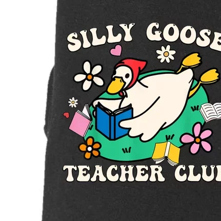 Funny Silly Goose Teacher Club Animal Lover Groovy Doggie 3-End Fleece Hoodie