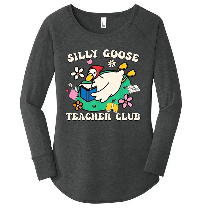 Funny Silly Goose Teacher Club Animal Lover Groovy Women's Perfect Tri Tunic Long Sleeve Shirt