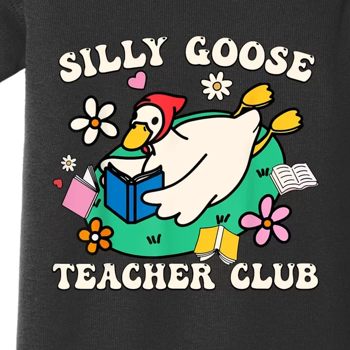 Funny Silly Goose Teacher Club Animal Lover Groovy Baby Bodysuit