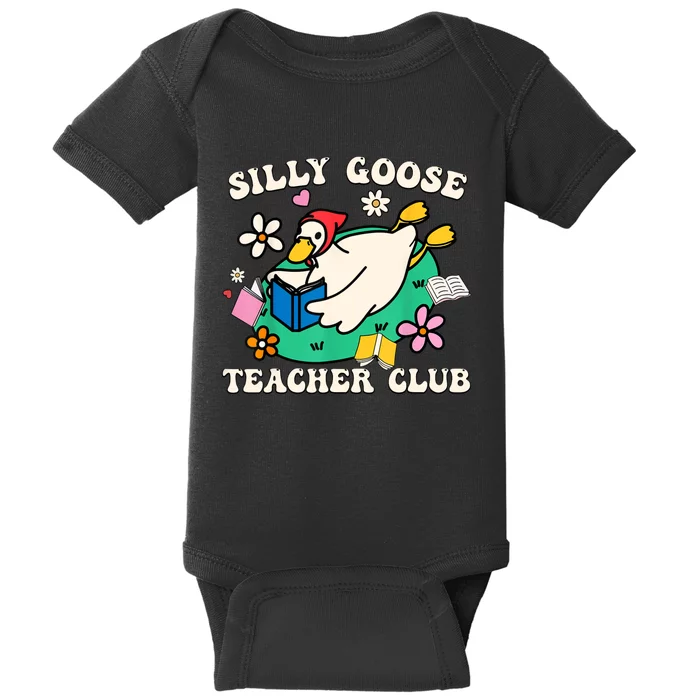 Funny Silly Goose Teacher Club Animal Lover Groovy Baby Bodysuit