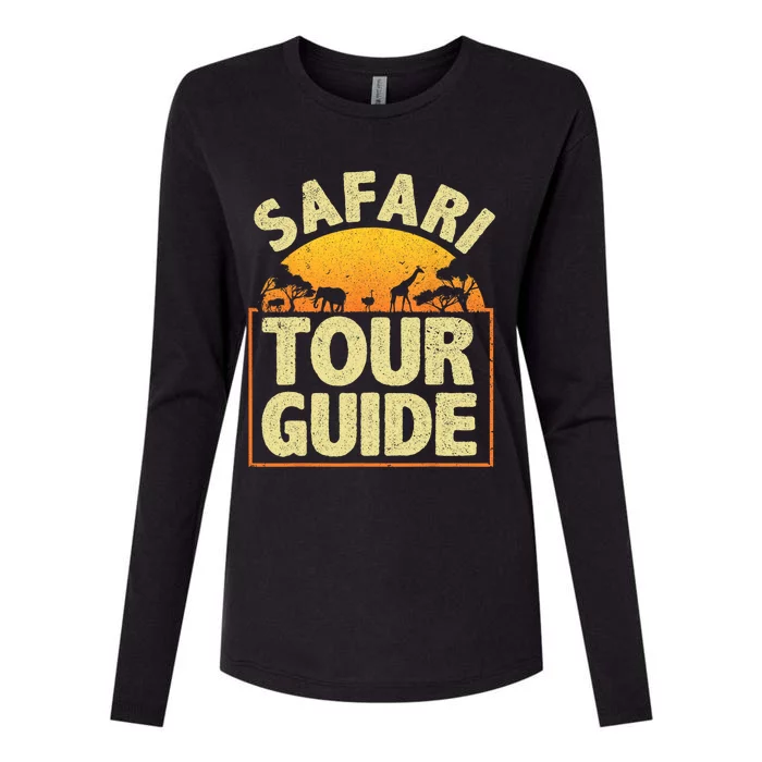 Funny Safari Guide Art For Men Women Kids Zoo Safari Costume Womens Cotton Relaxed Long Sleeve T-Shirt