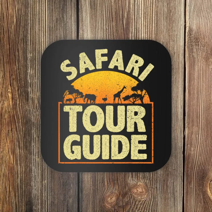 Funny Safari Guide Art For Men Women Kids Zoo Safari Costume Coaster