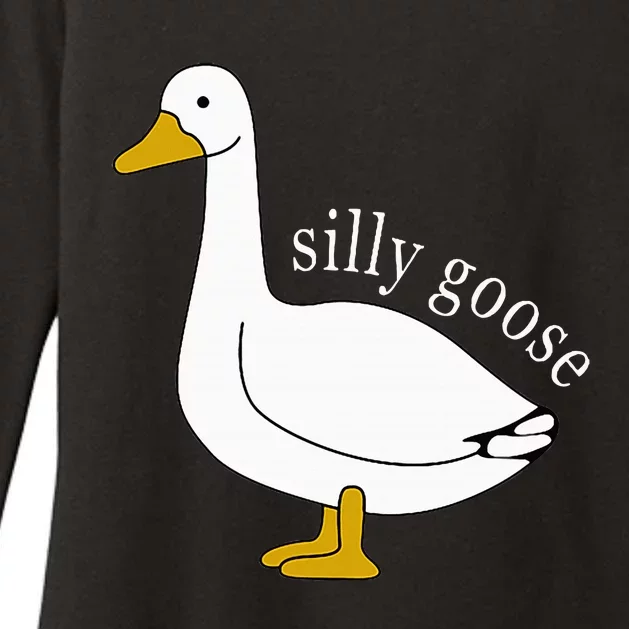 Funny Silly Goose Meme Cute Goose Womens CVC Long Sleeve Shirt