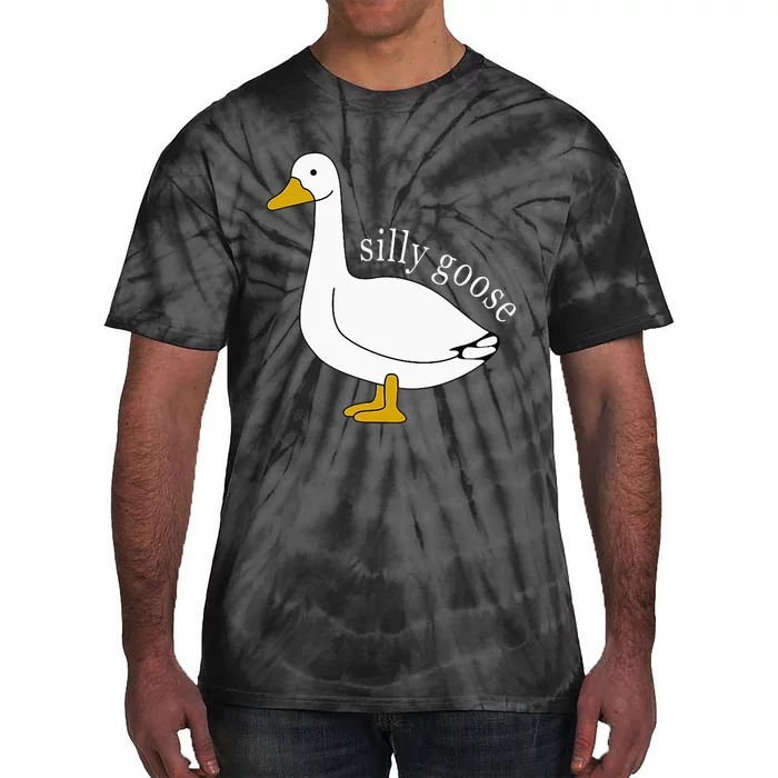 Funny Silly Goose Meme Cute Goose Tie-Dye T-Shirt