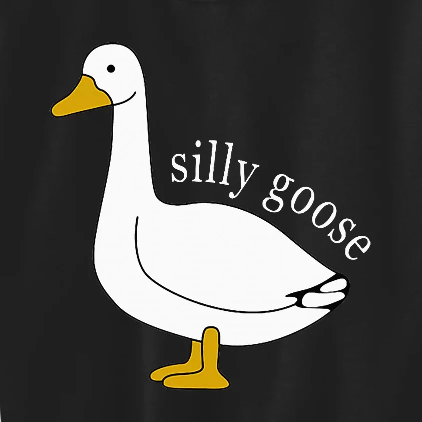 Funny Silly Goose Meme Cute Goose Kids Sweatshirt