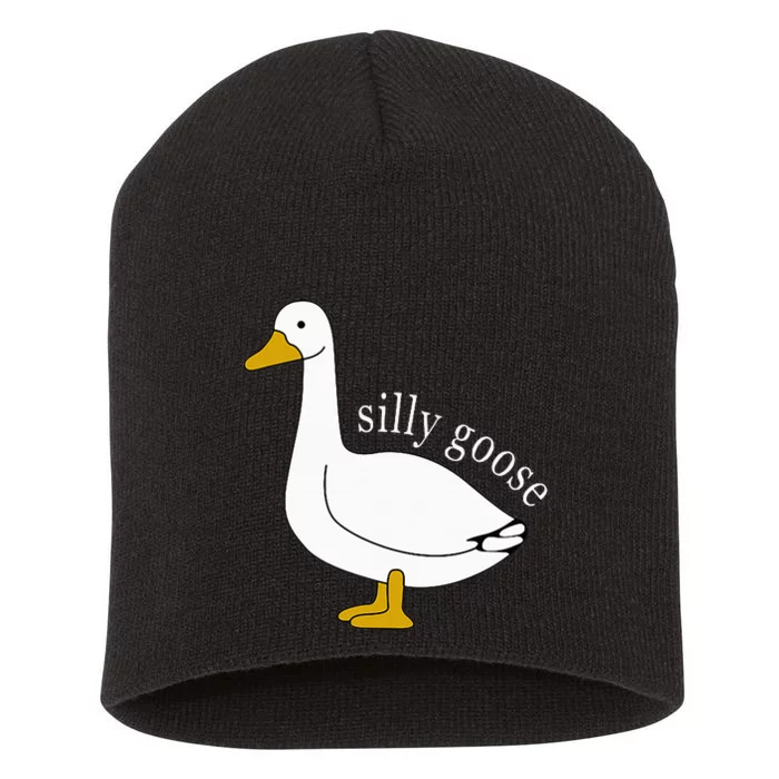 Funny Silly Goose Meme Cute Goose Short Acrylic Beanie